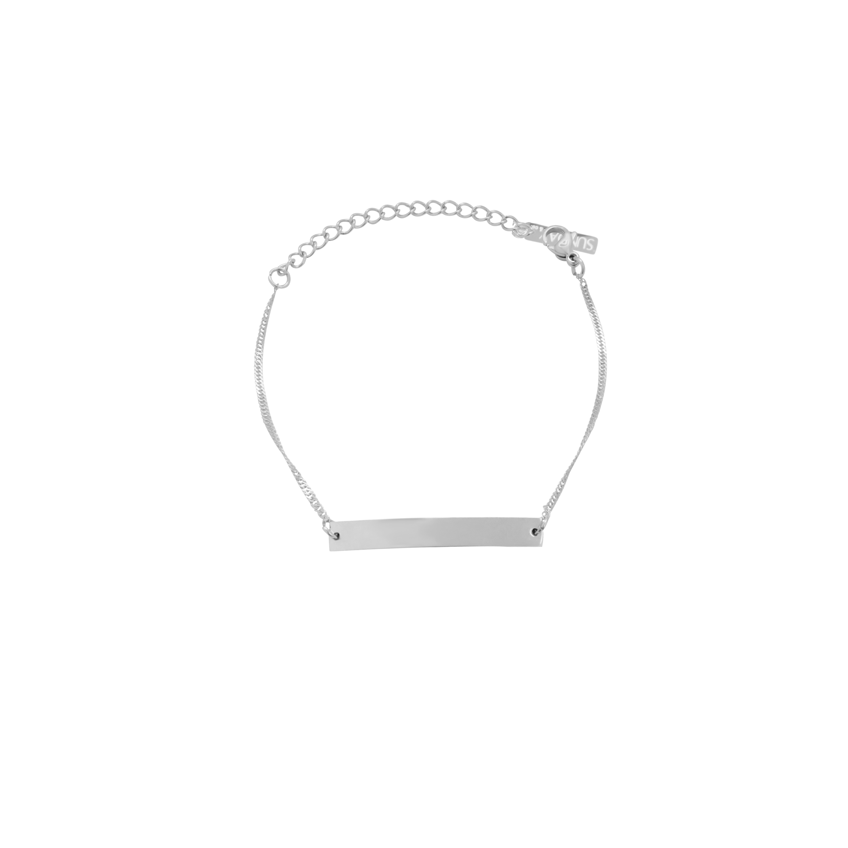 ÁLETRAÐ ARMBAND - BAR SILFRAÐ