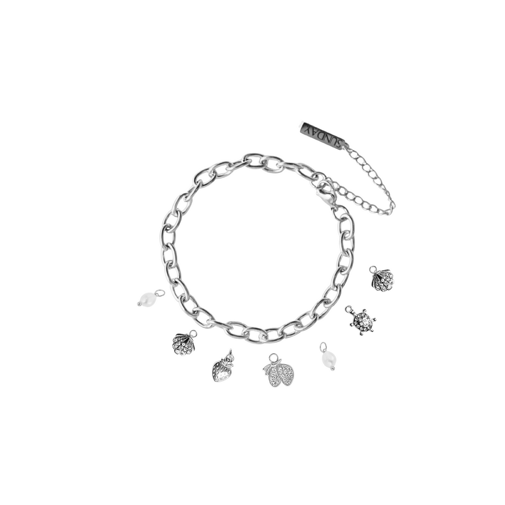 CHARM keðja - Charm ARMBAND SILFRAÐ