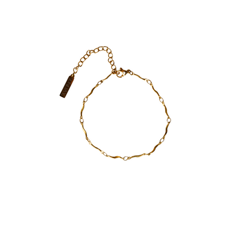 CHARM keðja fíngerð - Charm ARMBAND GYLLT