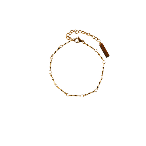 CHARM keðja fíngerð - Charm ARMBAND GYLLT