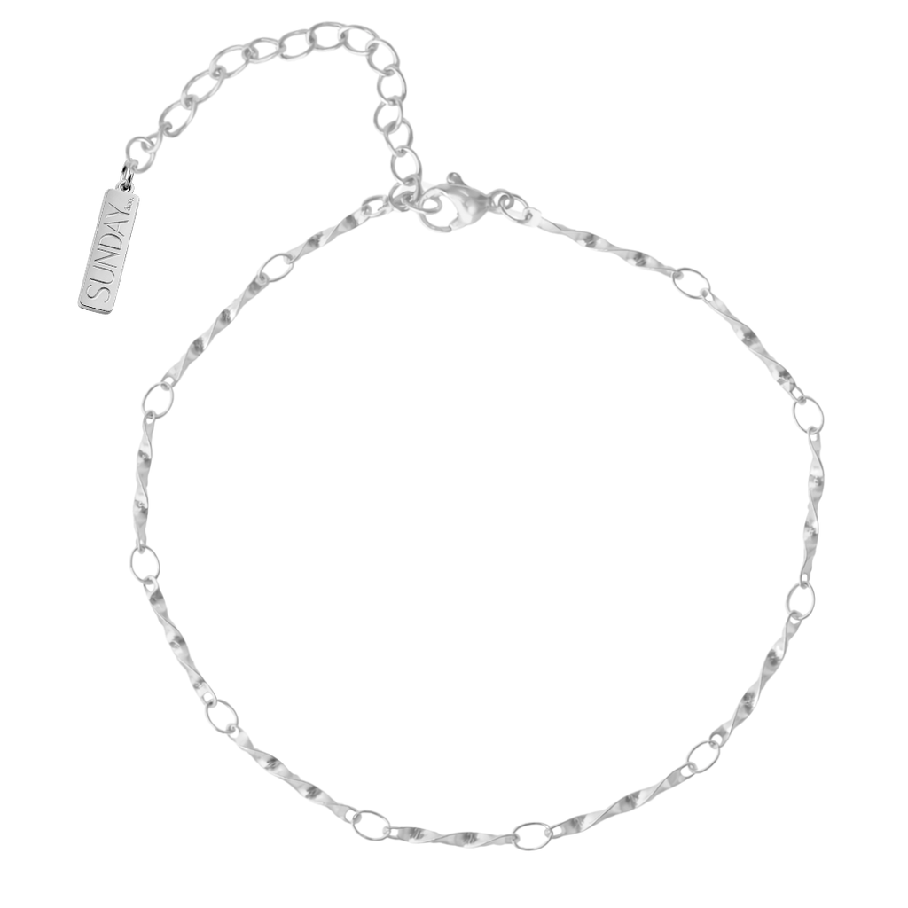 CHARM keðja fíngerð TWIST - Charm ARMBAND SILFRAÐ