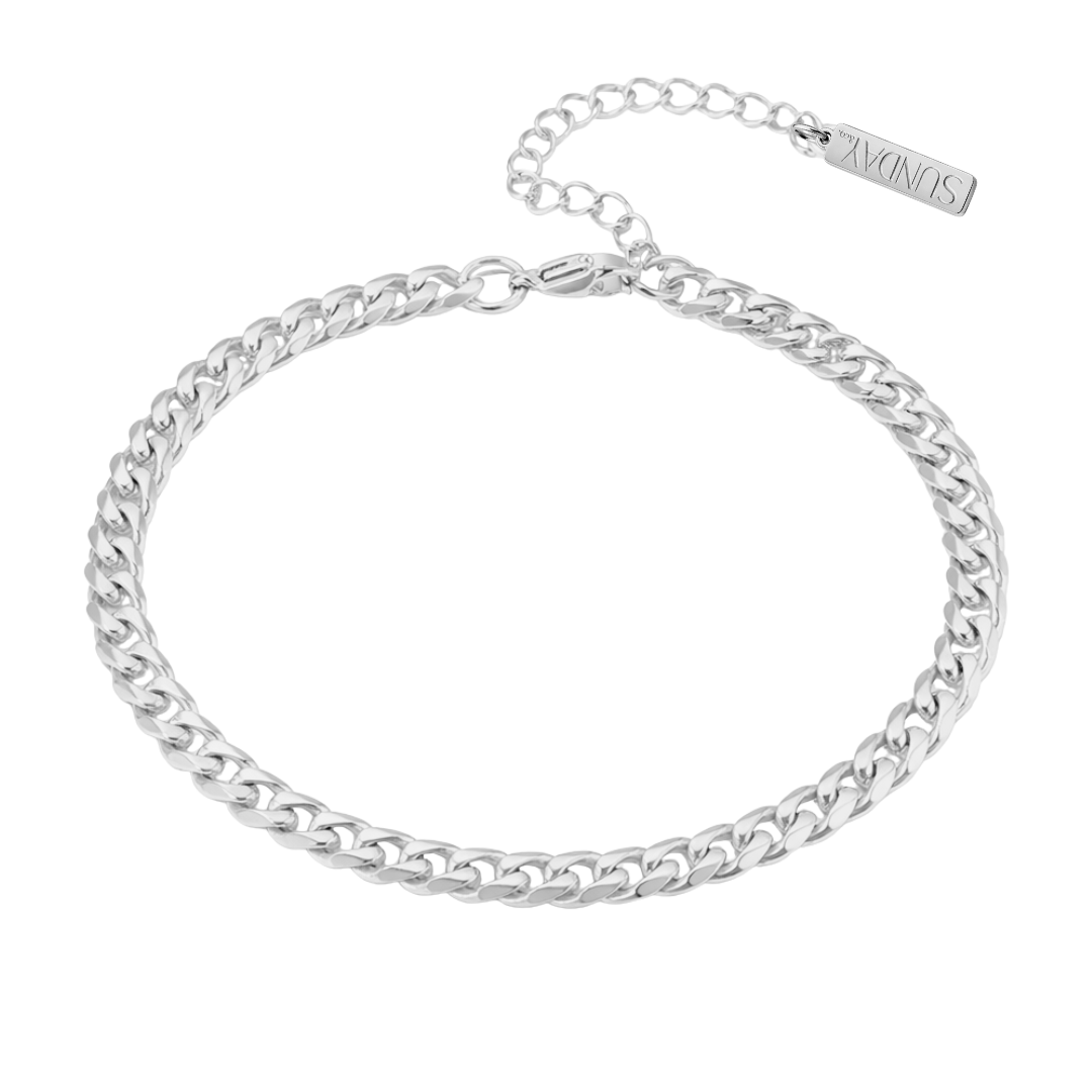 CUBAN armband - karla SILFRAÐ