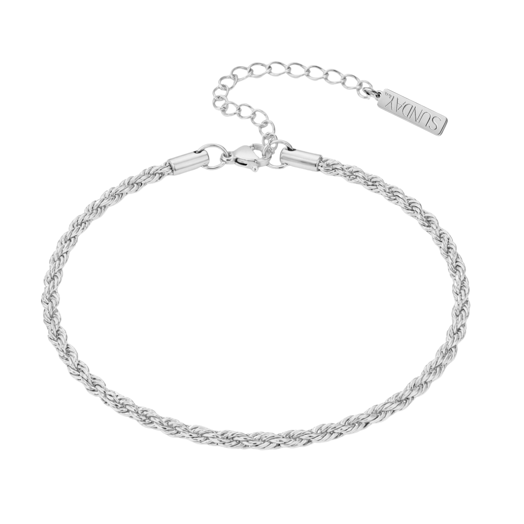 ROPE armband - karla SILFRAÐ