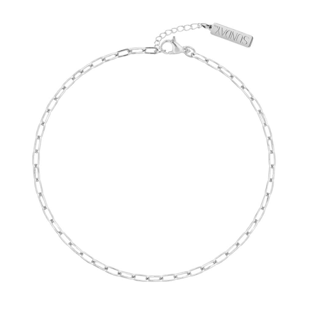 MINI PAPERCLIP ökklaband SILFRAÐ