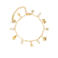 CHARM armband fíngert WAVE - GYLLT