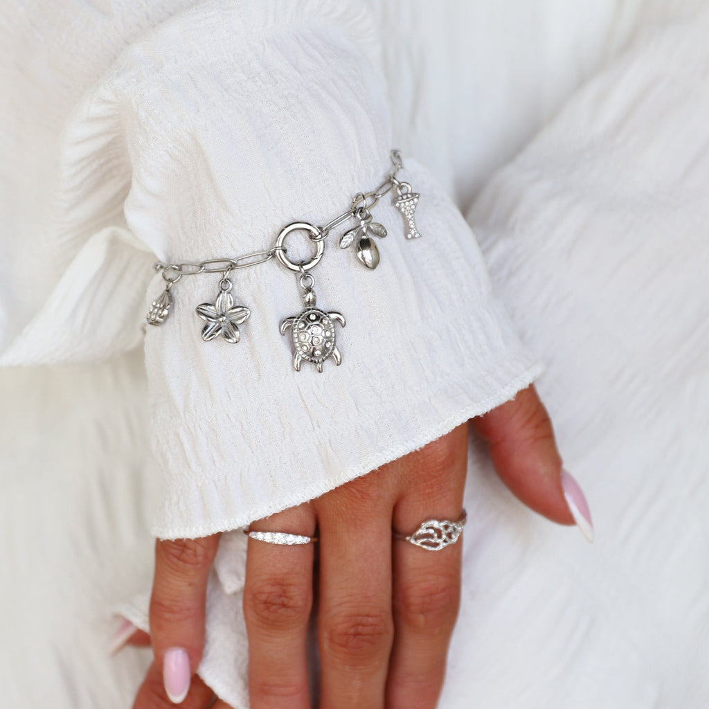 SPARKLY SKJALDBAKA charm  - SILFRAÐ