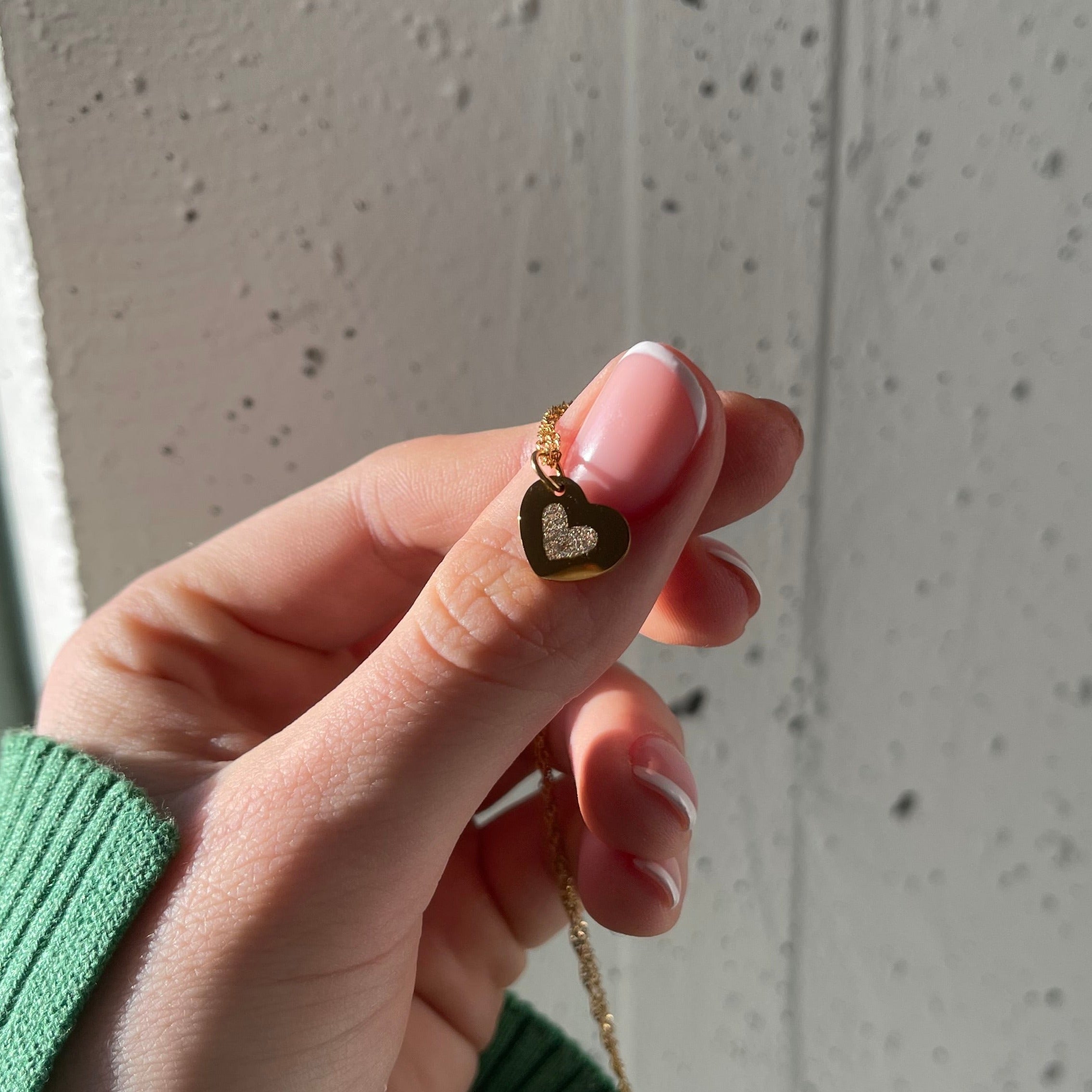 2 fingraför = ♡ ÁLETRAÐ hálsmen SILFRAÐ