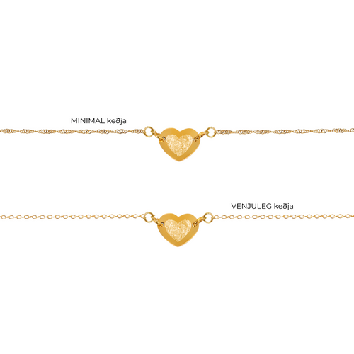 2 fingraför = ♡ ÁLETRAÐ armband GYLLT