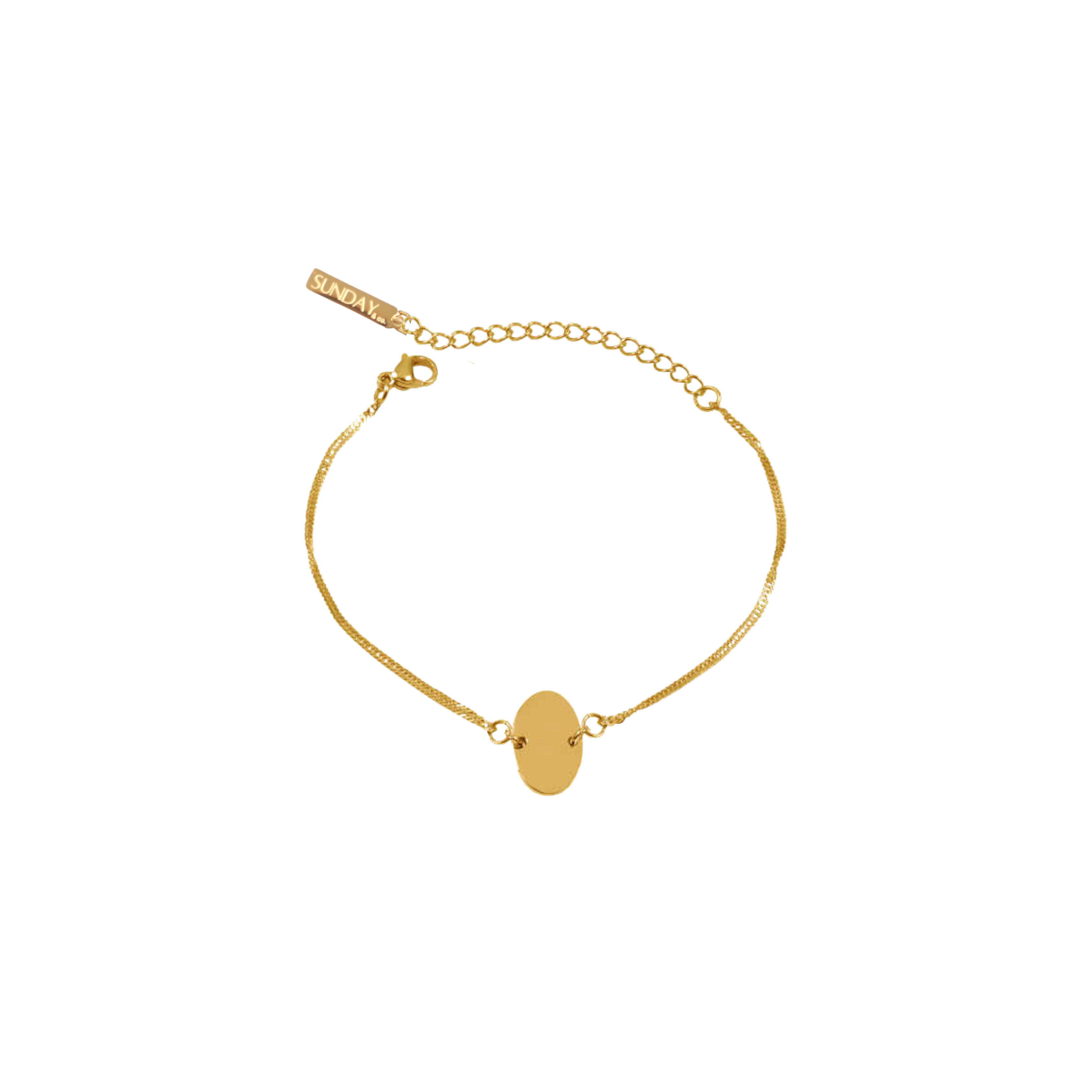 ÁLETRAÐ ARMBAND - OVAL GYLLT