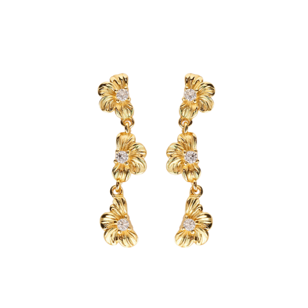 BLÓMSTRA eyrnalokkar GYLLT