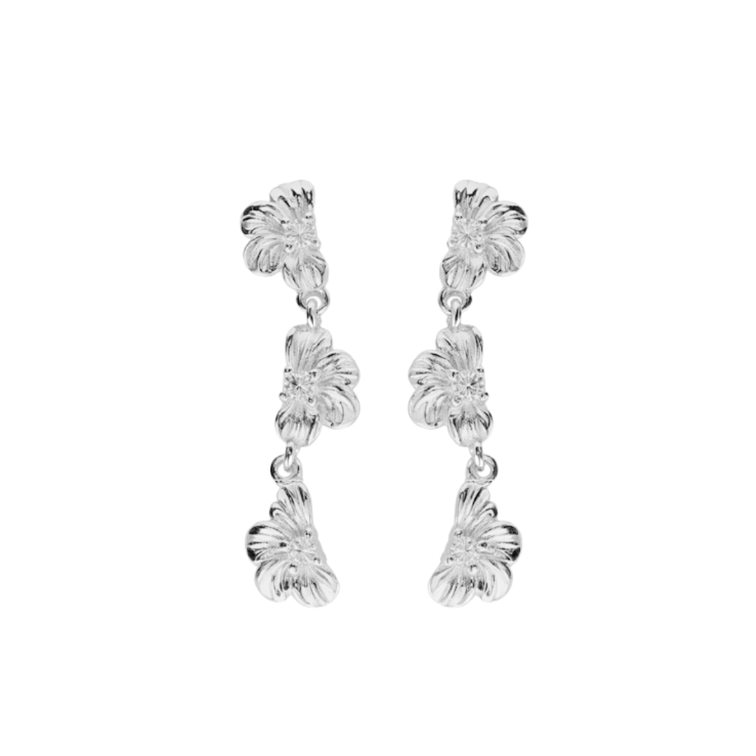 BLÓMSTRA eyrnalokkar SILFRAÐ