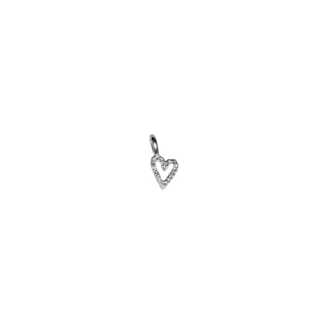 SPARKLE HEART charm  - SILFRAÐ