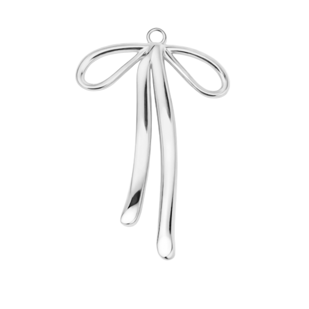 BIG BOW charm  - SILFRAÐ
