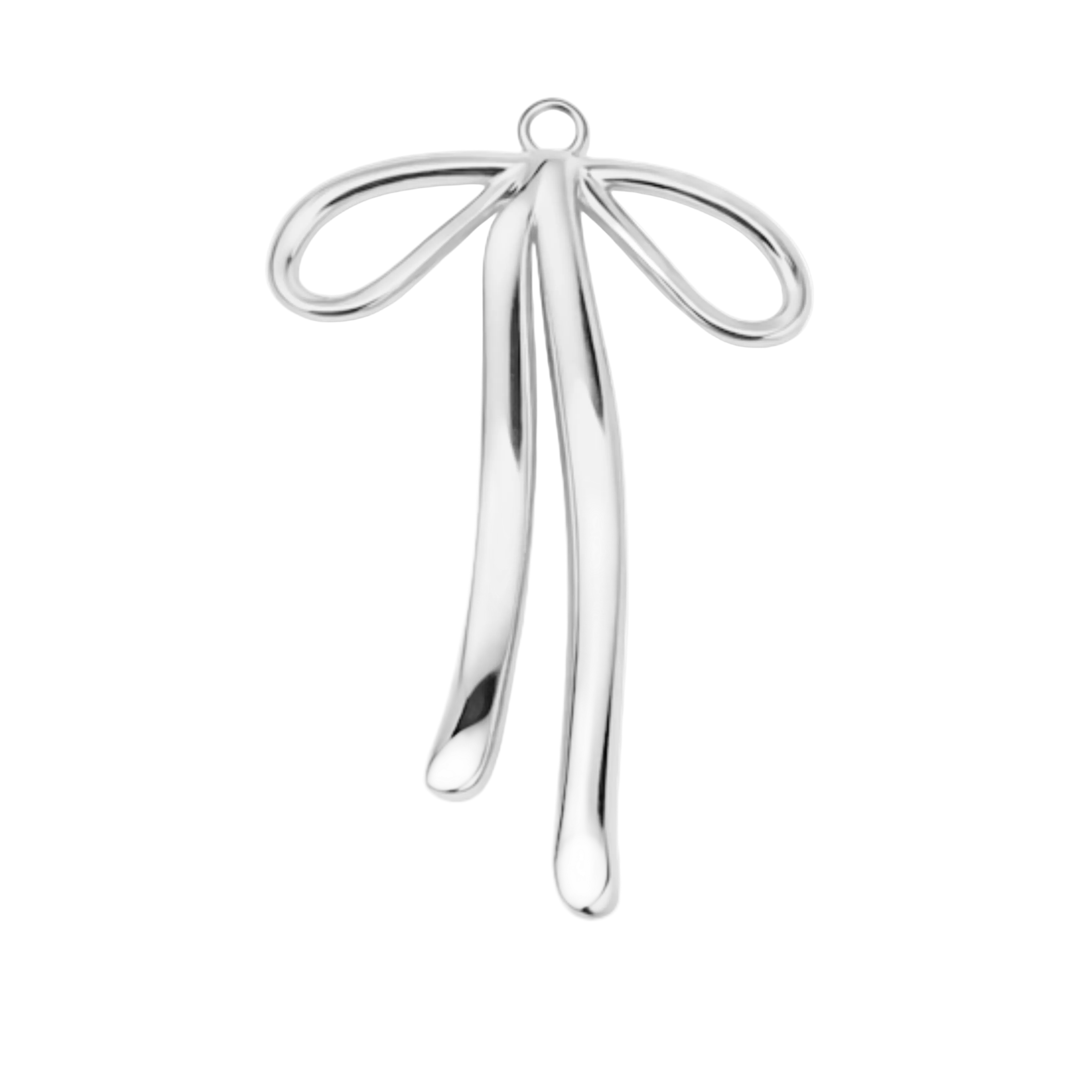 BIG BOW charm  - SILFRAÐ