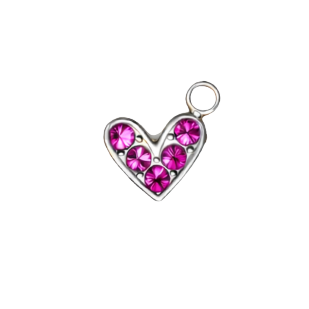 MINI HJARTA charm  - SILFRAÐ