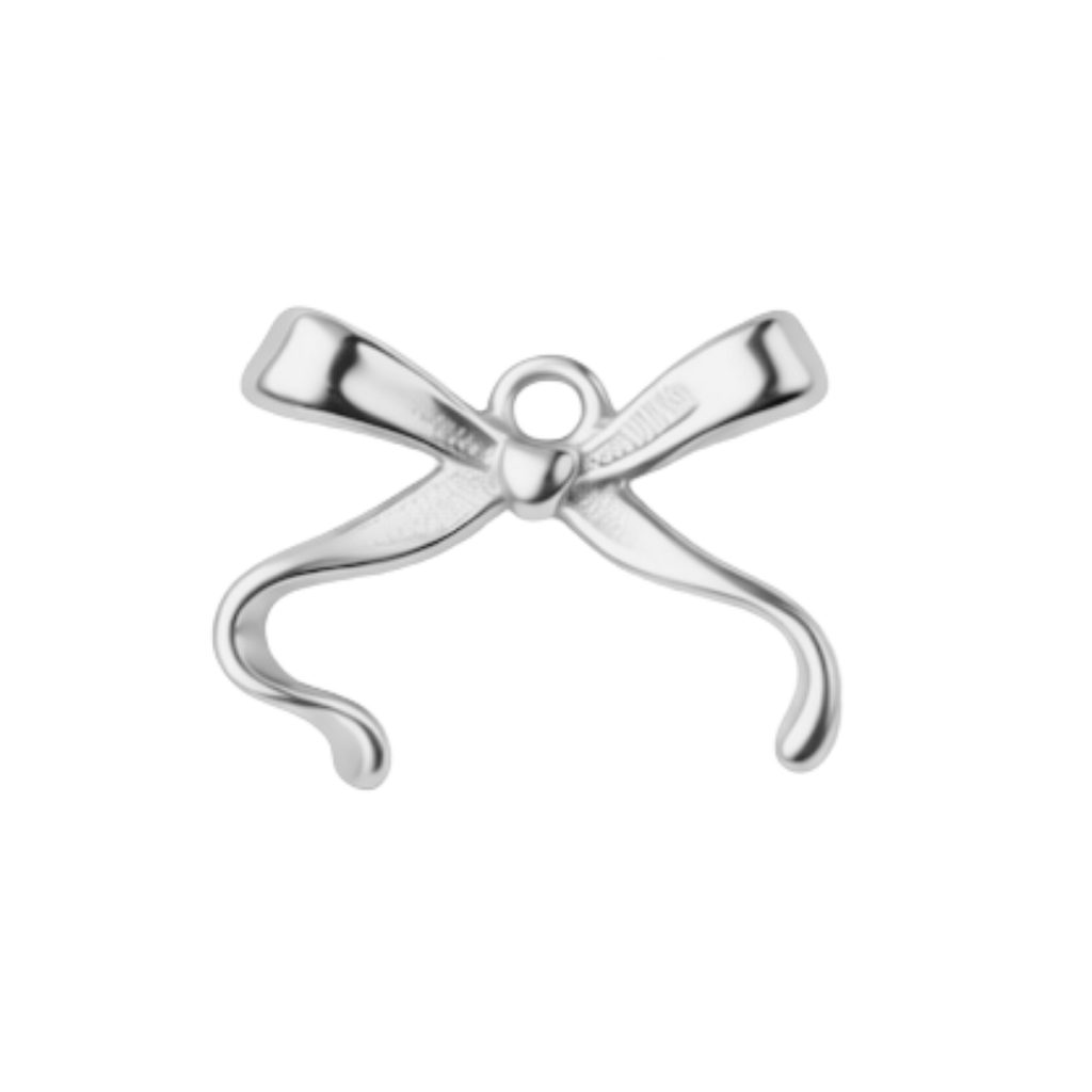 RIBBON BOW charm - SILFRAÐ