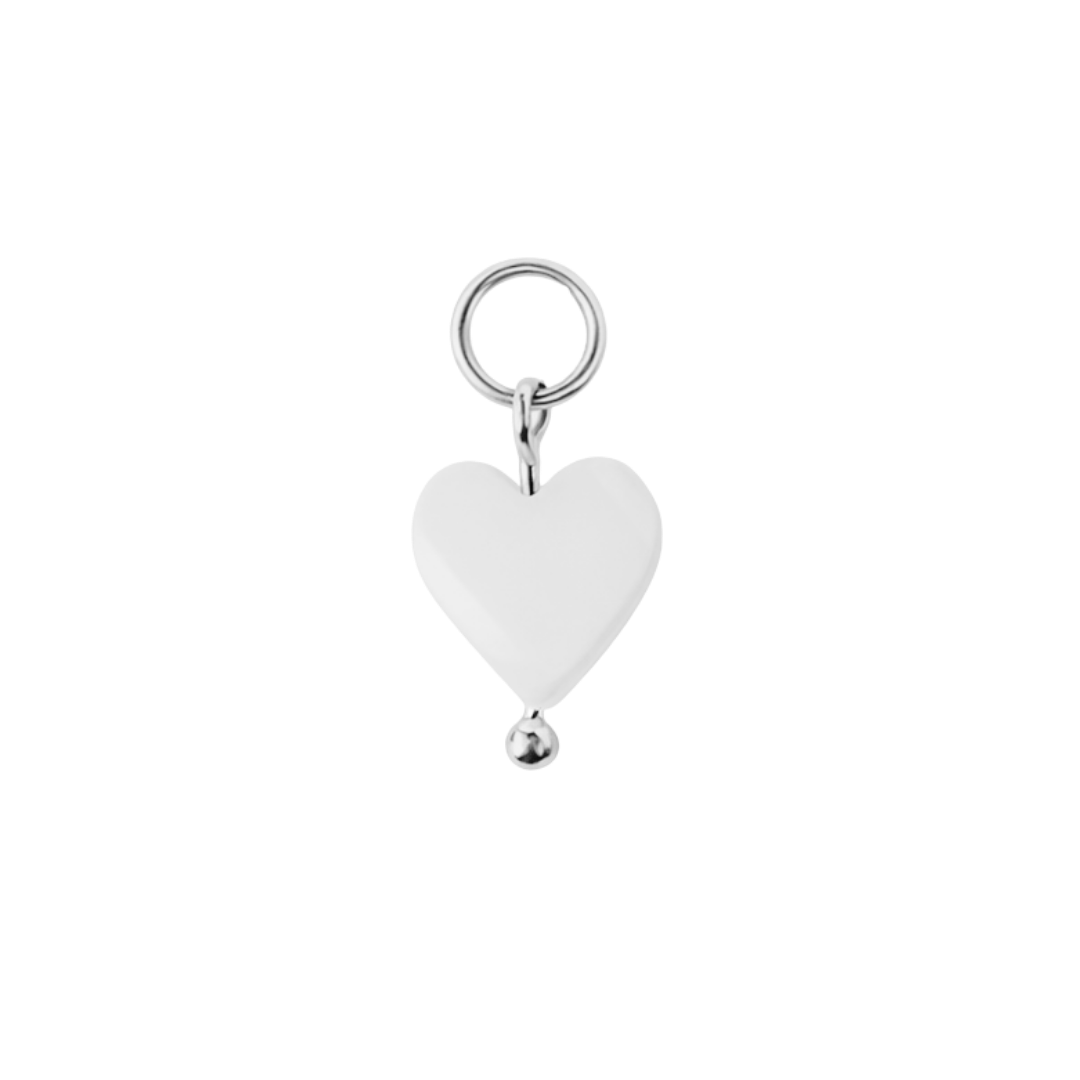 SHELL HEART charm - SILFRAÐ