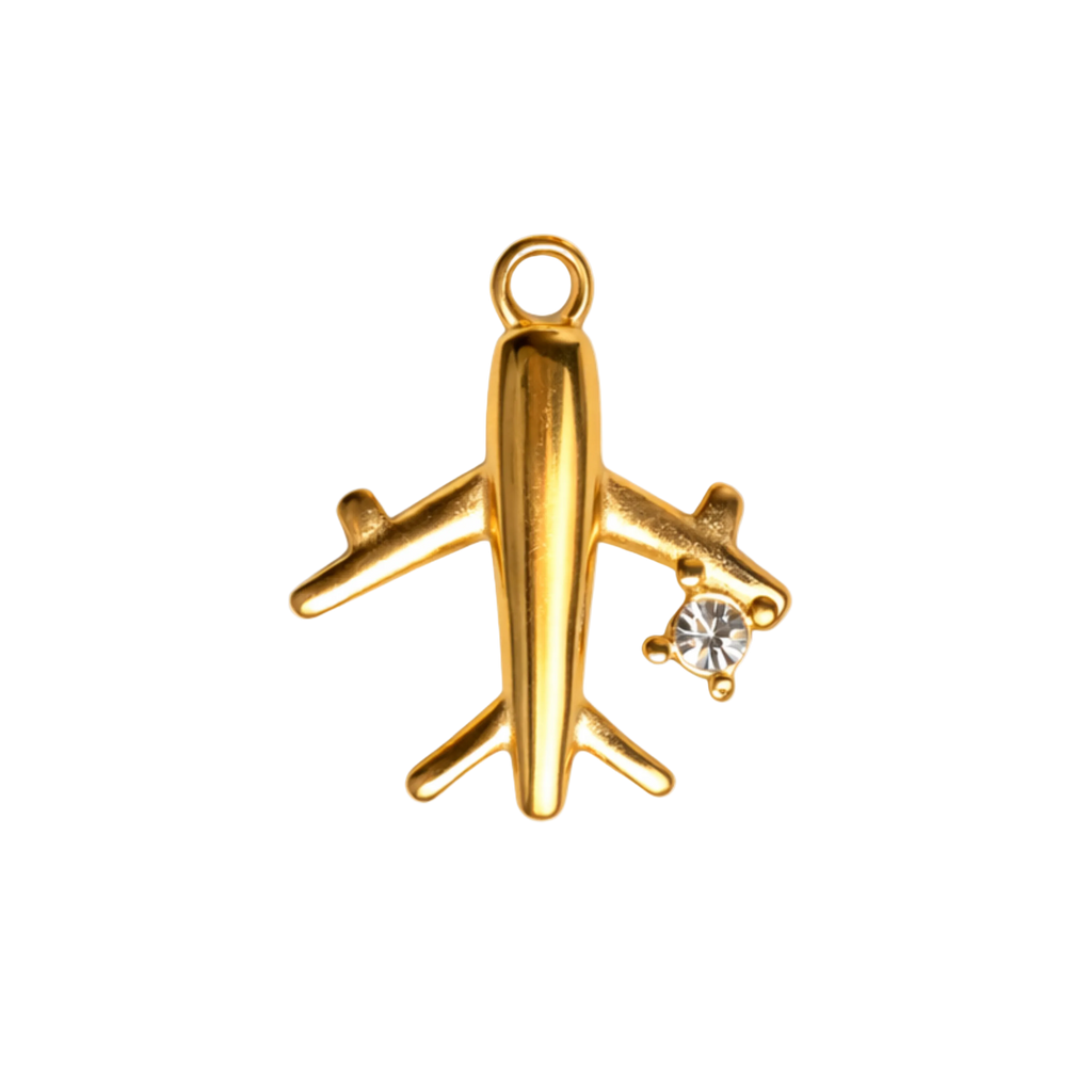 FLUGVÉL charm  - GYLLT