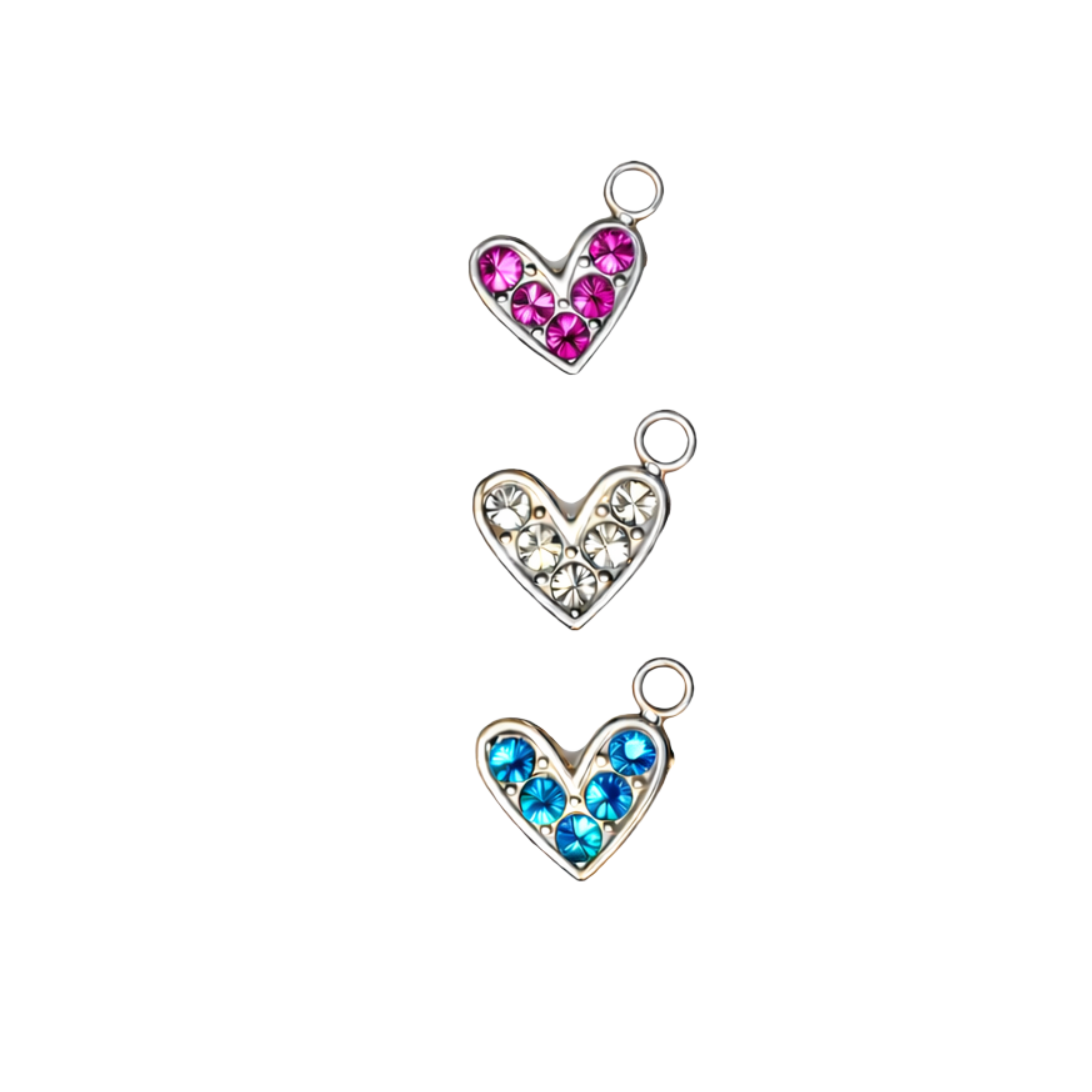 MINI HJARTA charm  - SILFRAÐ