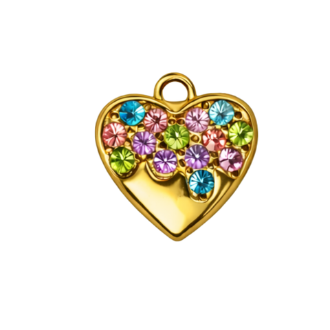 RAINBOW HEART charm  - GYLLT