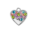 RAINBOW HEART charm  - SILFRAÐ