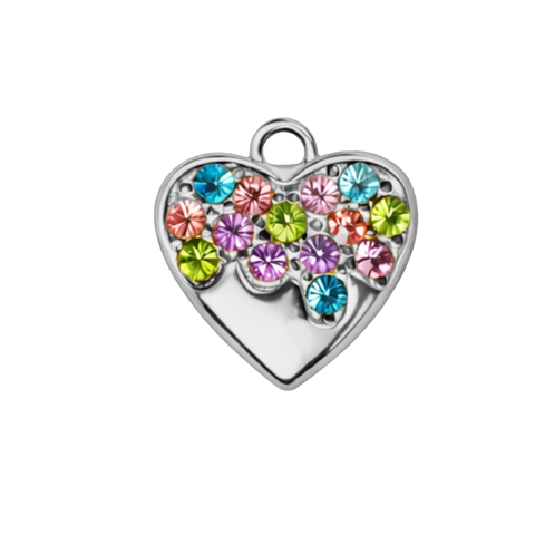 RAINBOW HEART charm  - SILFRAÐ