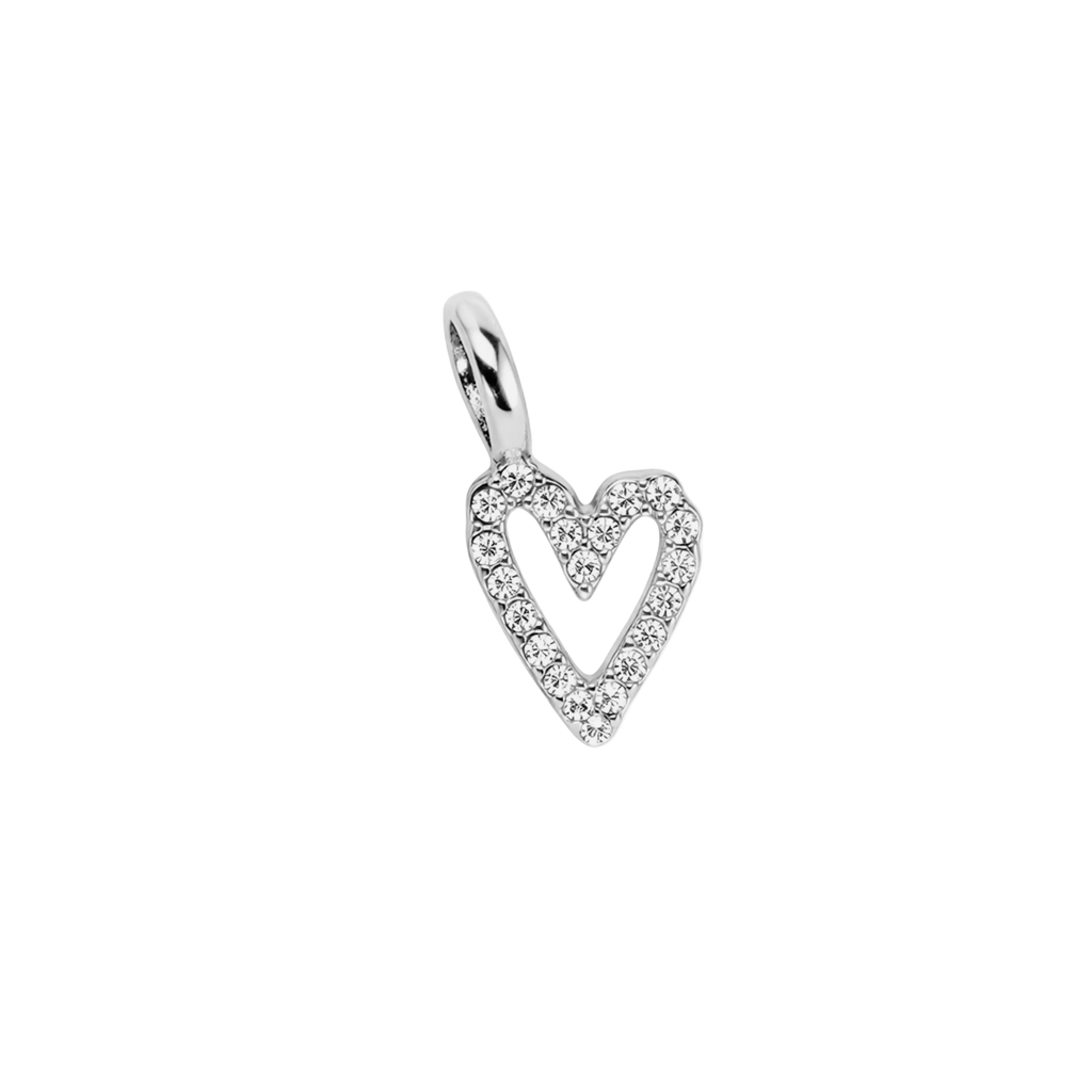 SPARKLE HEART charm  - SILFRAÐ