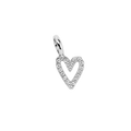 SPARKLE HEART charm  - SILFRAÐ