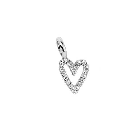 SPARKLE HEART charm  - SILFRAÐ