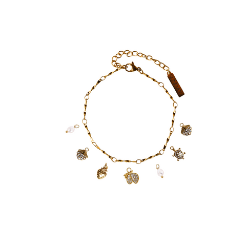 CHARM armband fíngert - GYLLT