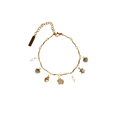 CHARM armband fíngert - GYLLT
